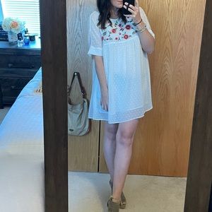 Embroidered Babydoll Dress